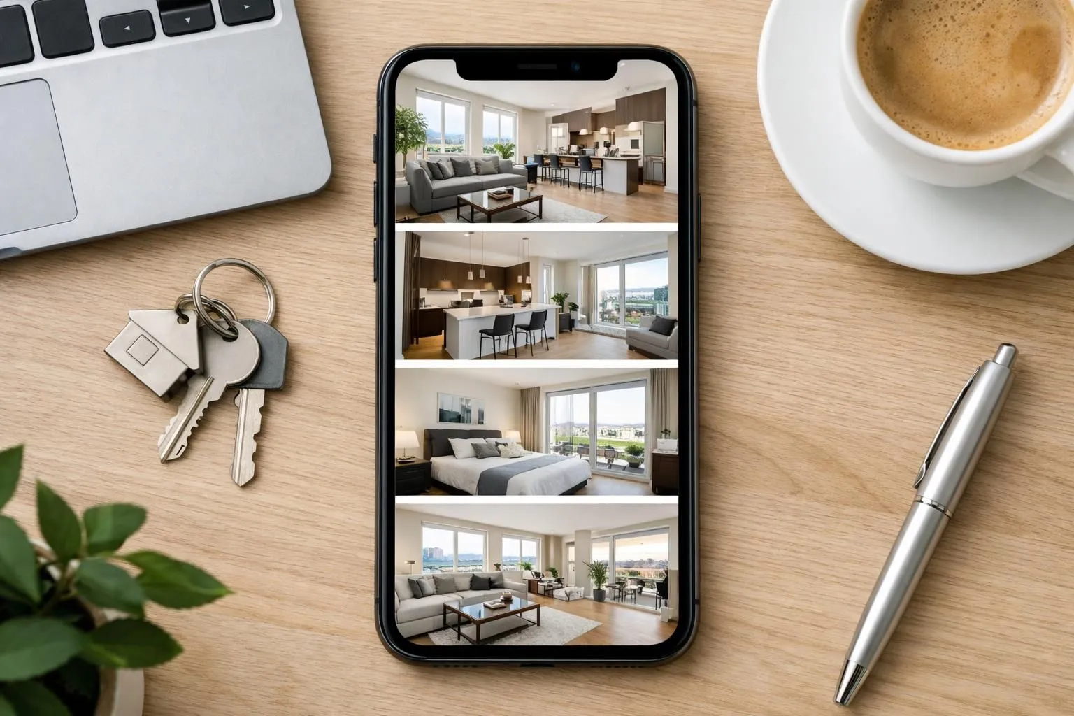 Modern, spacious apartment with open-concept living, kitchen, and bedroom.