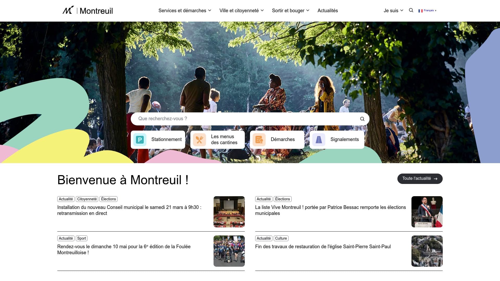 Screenshot of www.montreuil.fr