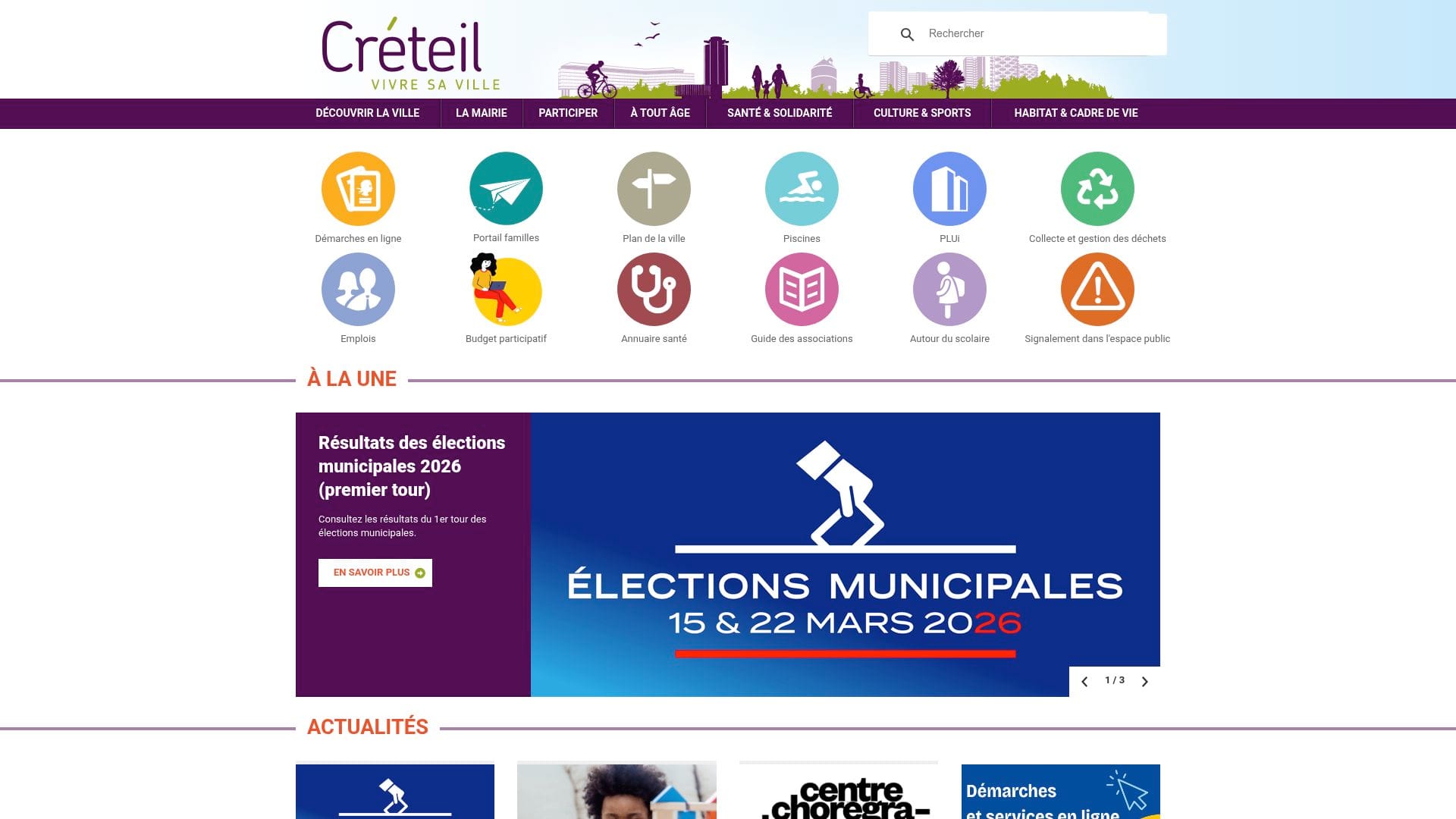 Screenshot of www.ville-creteil.fr
