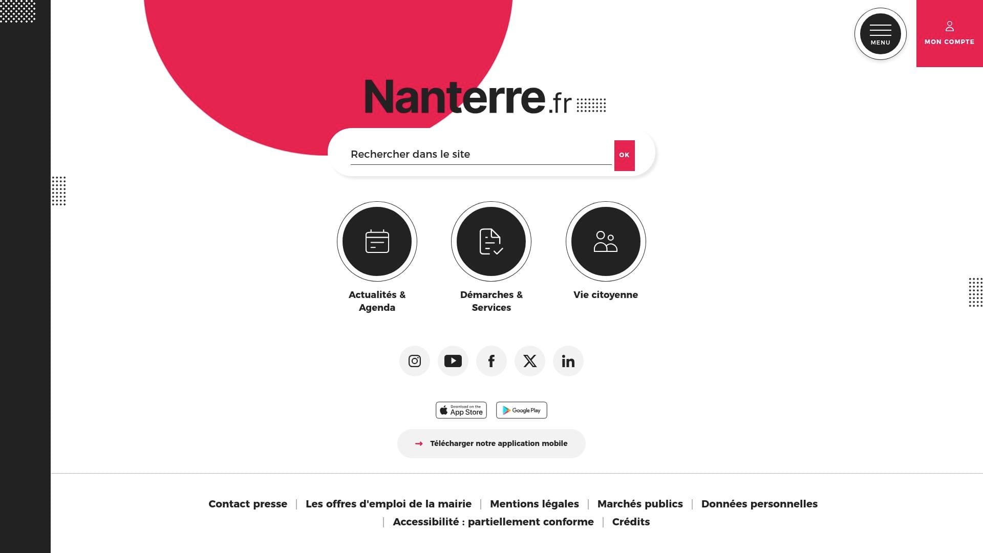 Screenshot of www.nanterre.fr